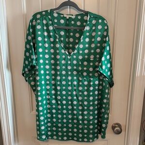 JODIFL Green Smiley Face Casual Shirt